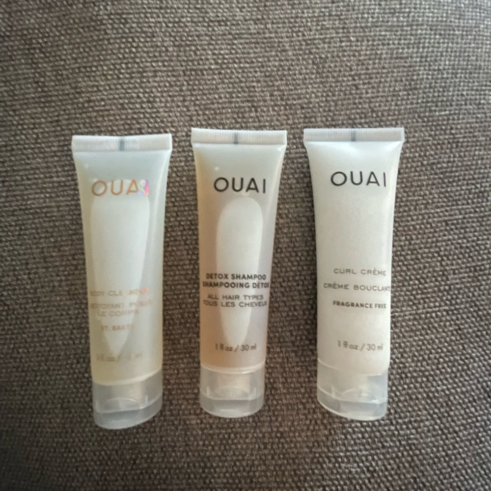 Ouai Set of 3: Detox shampoo, Curle Crème & St. Barts Body Cleanser Travel Size